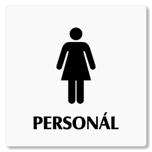 WC ženy personál, 100x100mm, bílá, Nevada